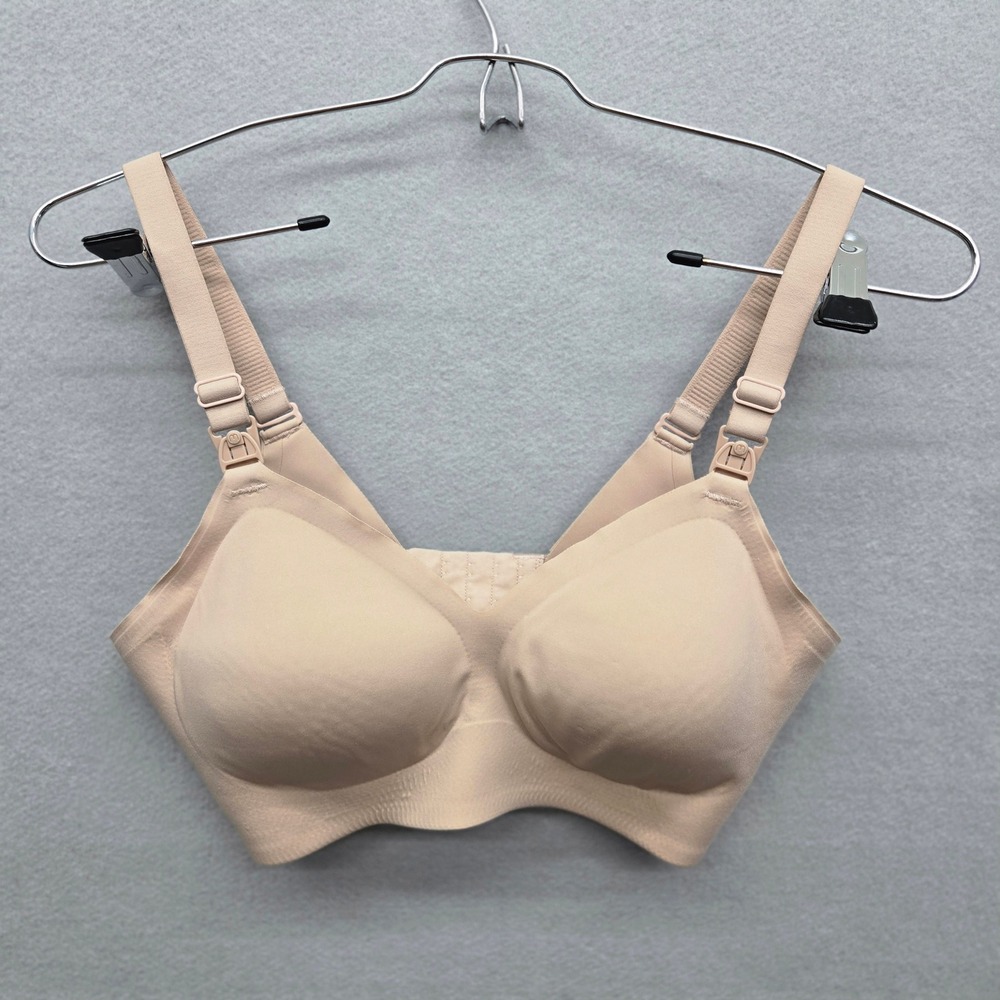 Momcozy Seamless Maternity Nursing Bra Nude Beige Size Medium Comfort Wireless